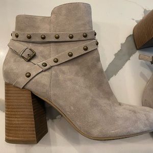 B.P. Grey Suede Booties Size 10